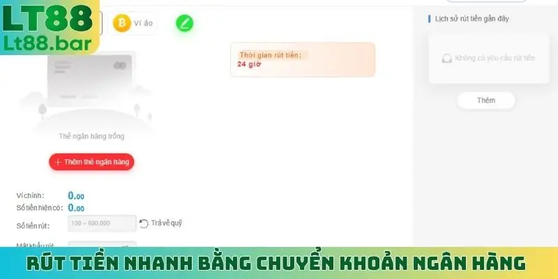 Rút tiền nhanh bằng chuyển khoản ngân hàng